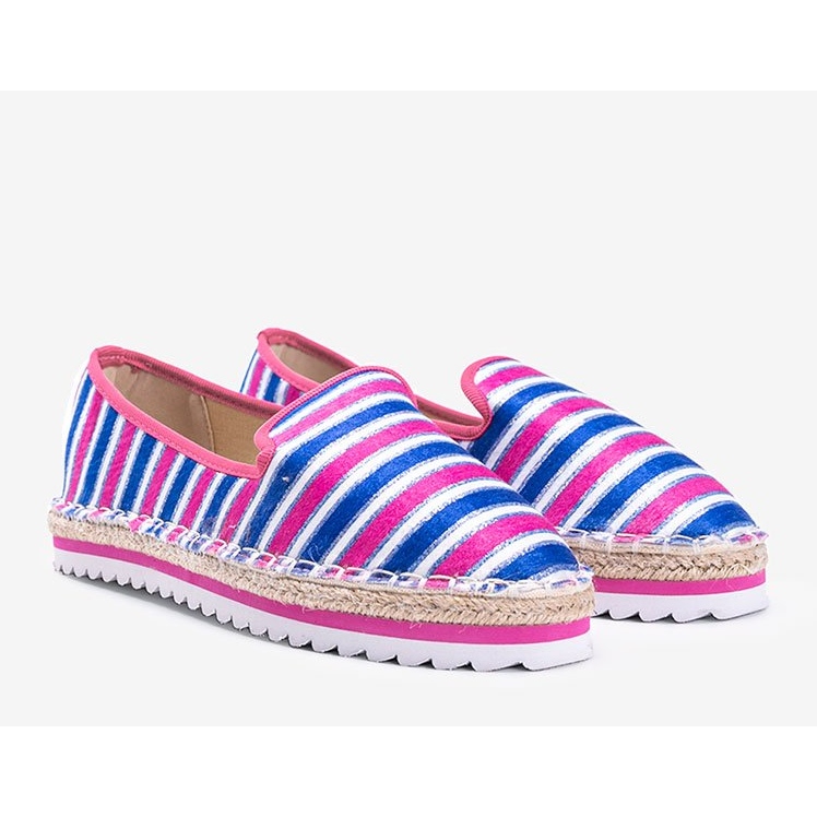 Ottawské růžové pruhované espadrilky námořnická modř růžový 1