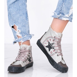 BM Dámské šedé kotníkové tenisky Nadi šedá 1