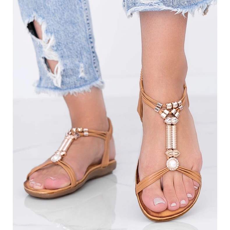 Dámské hnědé sandály Liva hnědý 1