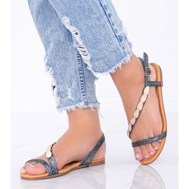 Dámské holografické sandály Black Moon černá 1