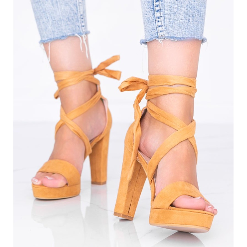 Šněrovací sandály velbloudí Ginny hnědý 1