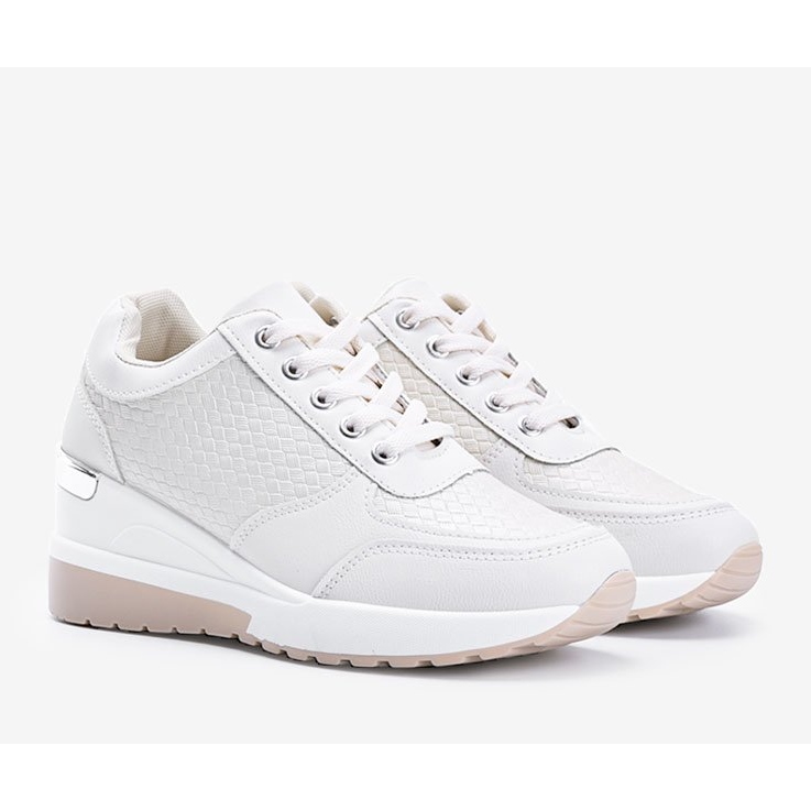 Béžové klínové tenisky s pleteným vzorem Dianne béžový 1