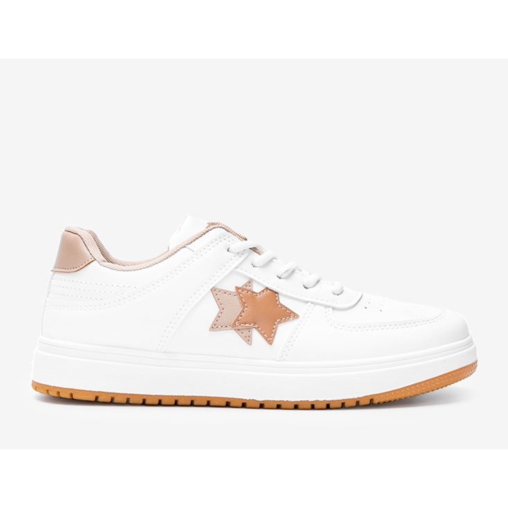 BM Bílé a hnědé tenisky s hvězdami Polja bílý hnědý 1 BM Bílé a hnědé tenisky s hvězdami Polja bílý hnědý 1