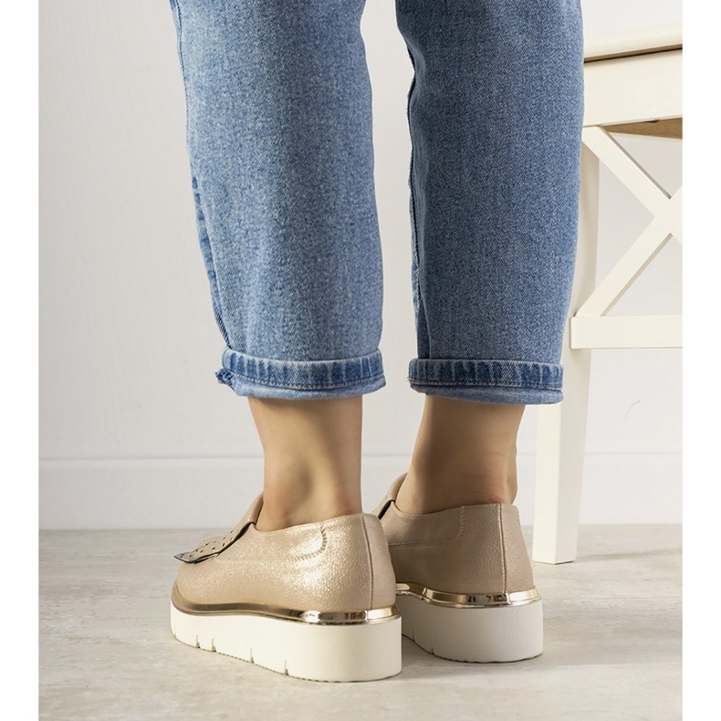 Nazouvací stříbrné boty s cvočky GF-FD9 zlatý 2