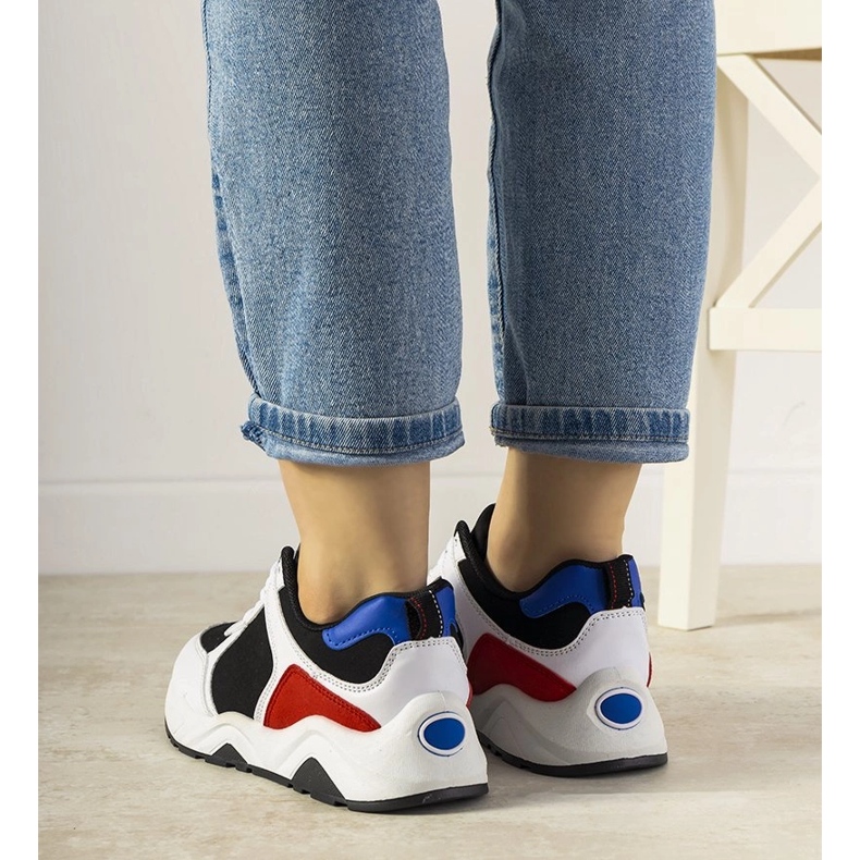 BM Černobílé tenisky s barevnými tréninkovými vložkami bílý 1