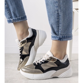 Zlaté tenisky s vysokou podrážkou Rude černá 1