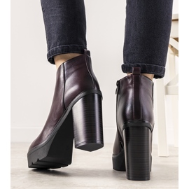 Klasické kaštanové kozačky na sloupek pro ženy My Need červené 1 Klasické kaštanové kozačky na sloupek pro ženy My Need červené 1