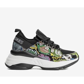 Černé tenisky na vysoké podrážce Lissy černá 1