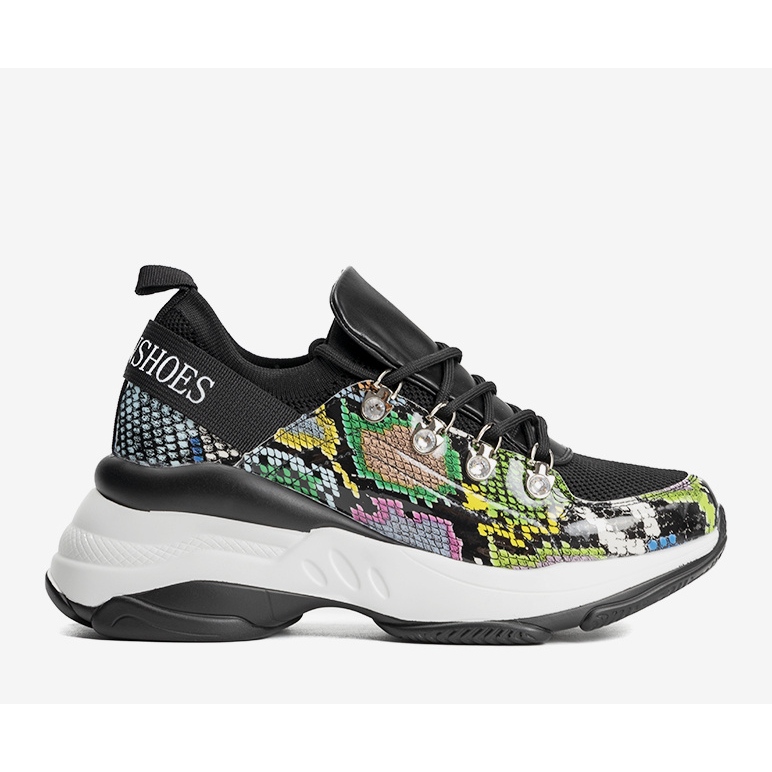 Černé tenisky na vysoké podrážce Lissy černá 1