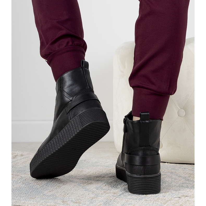 Černé boty na platformě Nazario černá 1