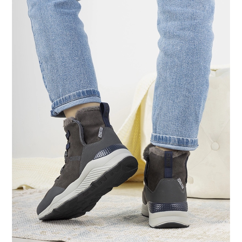 Šedé, stylové sněhové boty od Big Star pro ženy od Cotto šedá 1