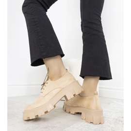 Béžové boty se silnou podrážkou Melisande béžový 1