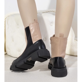 Černo-růžové kozačky na silné podrážce Lynne béžový černá růžový 1