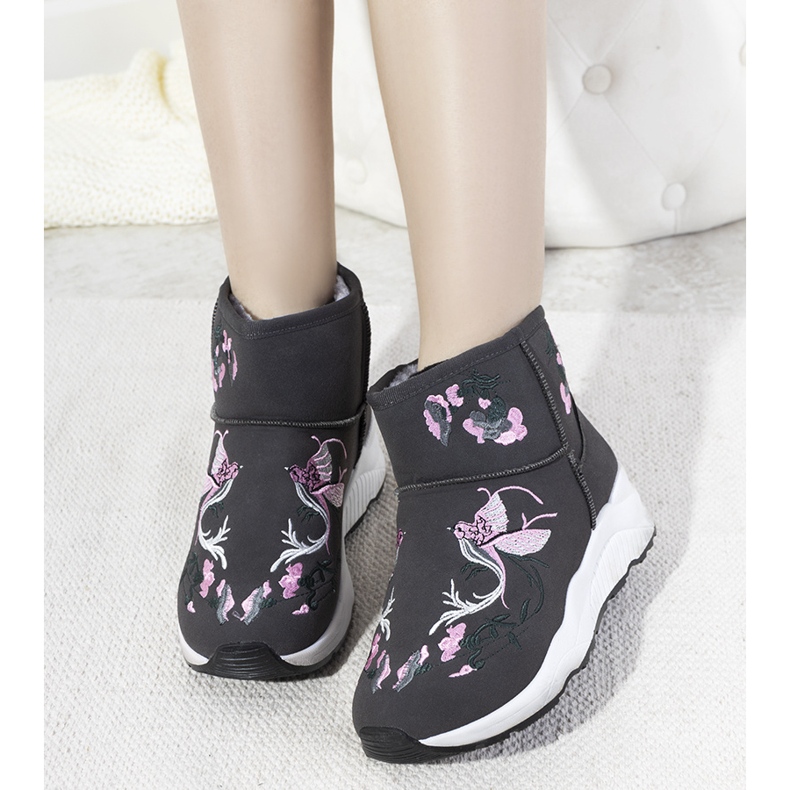 BM Šedé sněhule s výšivkou Jamil šedá 1