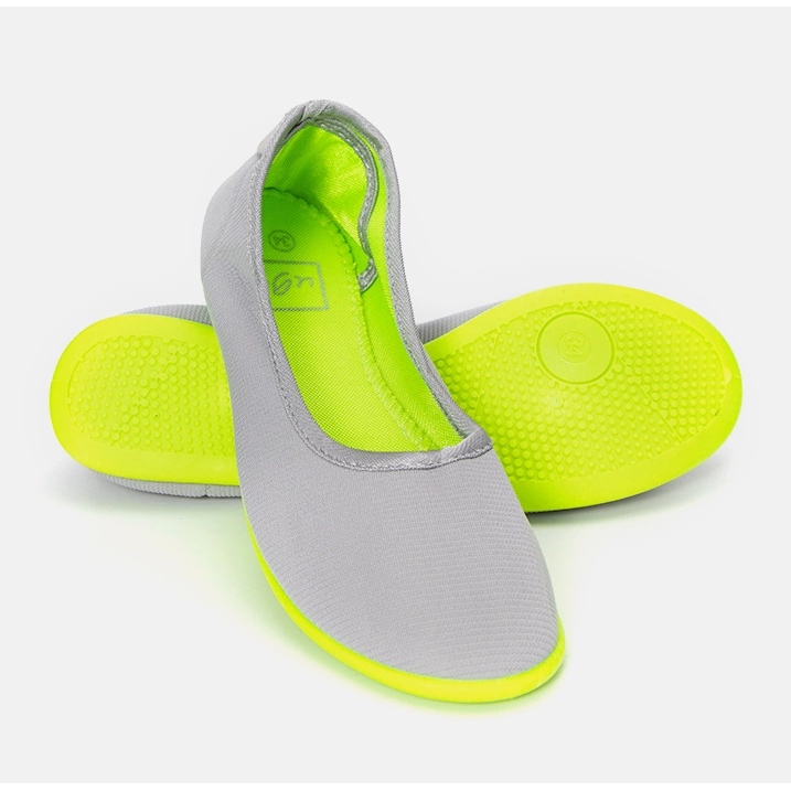 Šedé a zelené dětské baleríny Geneseo šedá 1