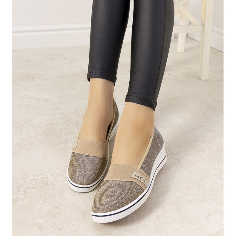 Tenisky na klínku Golden Burris zlatý 2 Tenisky na klínku Golden Burris zlatý 2