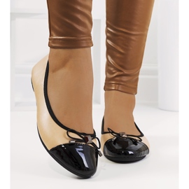 Dámské béžové baleríny Prieto béžový černá 1 Dámské béžové baleríny Prieto béžový černá 1