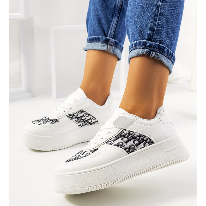 Bílé tenisky na platformě Worden bílý 1