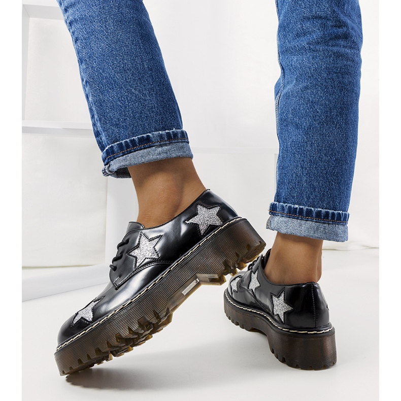 Černé boty s hvězdami Starl černá 2