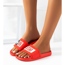 Červené dámské pantofle Big Star DD274A267 1