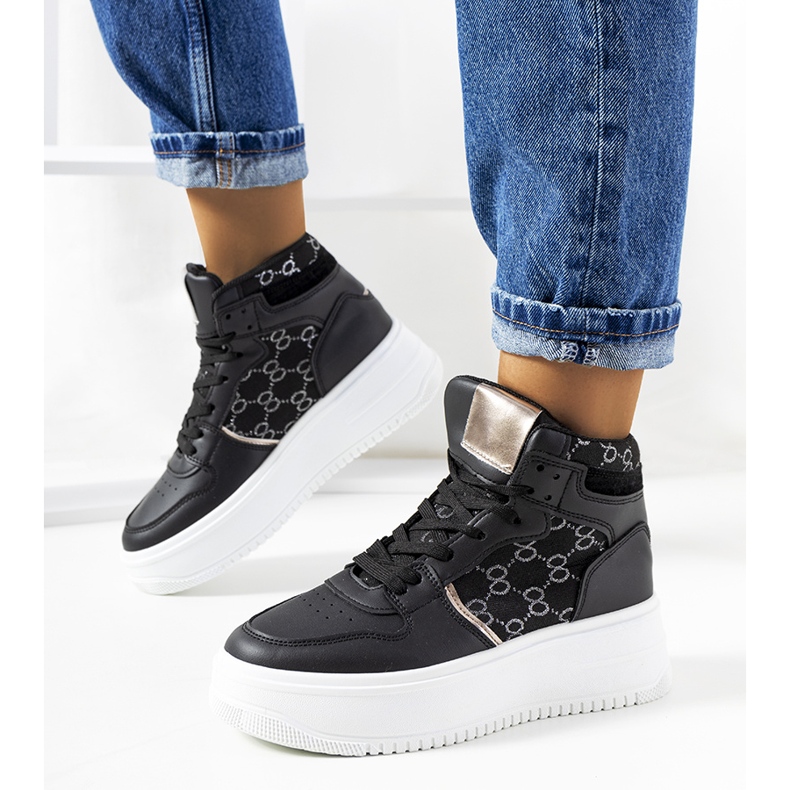 Černé tenisky na platformě Dennis černý 1