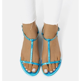 Adelia modré ploché holo sandály modrý 1