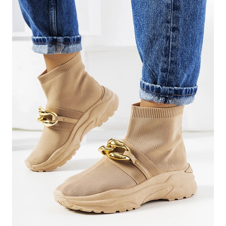 Hnědé vysoké tenisky hnědý 1