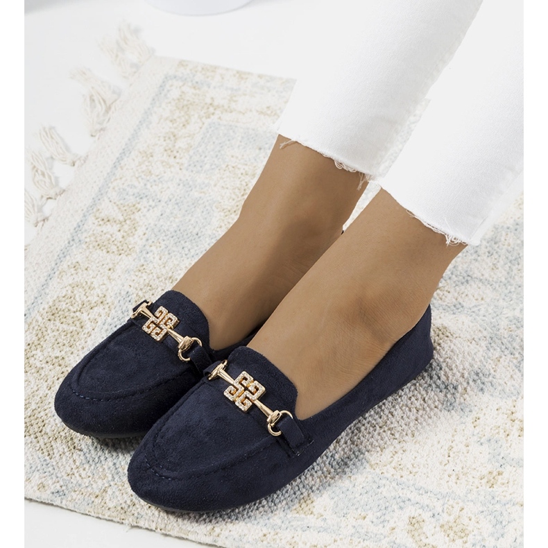 Námořnické modré mokasíny s Cardoso sponou modrý 1