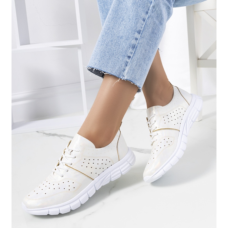 Bílé holografické tenisky Enid béžový 1