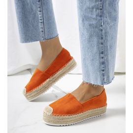 Oranžové espadrilky na platformě Dione pomerančový 1