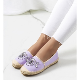 PA1 Fialové espadrilky s kubickými zirkony fialová 1