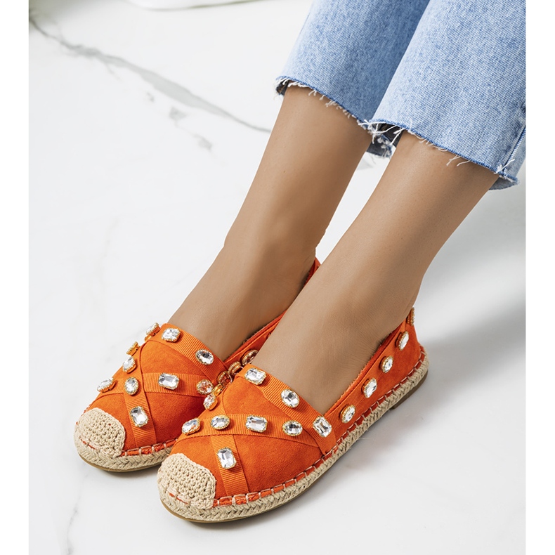 Oranžové espadrilky Chanou pomerančový 2