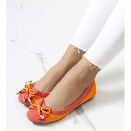Oranžové balerínky s mašlí Eske červené oranžový 1