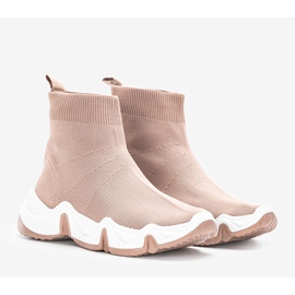 Hnědé vysoké tenisky Terica béžový 1