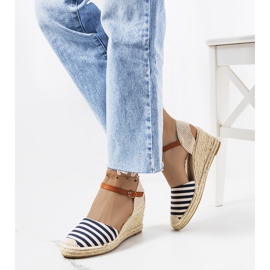 Námořnické modré espadrilky na klínu Garvan béžový námořnická modř 1