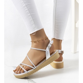 Kul.Dámské stříbrné sandály stříbrný 1