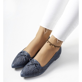 Prolamované baleríny Gayle v námořnické modři modrý 1