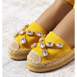 Žluté espadrilky s kubickou zirkonií Taimi žluť 1