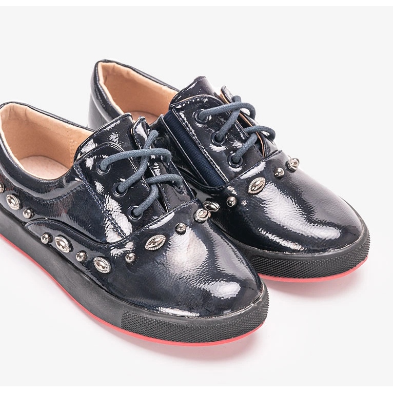 Dětské lakované baleríny Fatna v námořnické modři modrý 1