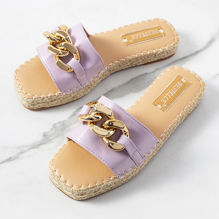 Káhirské fialové pantofle s řetízkem fialový 1