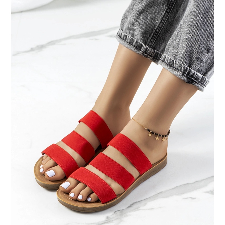 Červené dámské pantofle Cremik 1