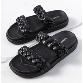 Černé pantofle Angas černý 1