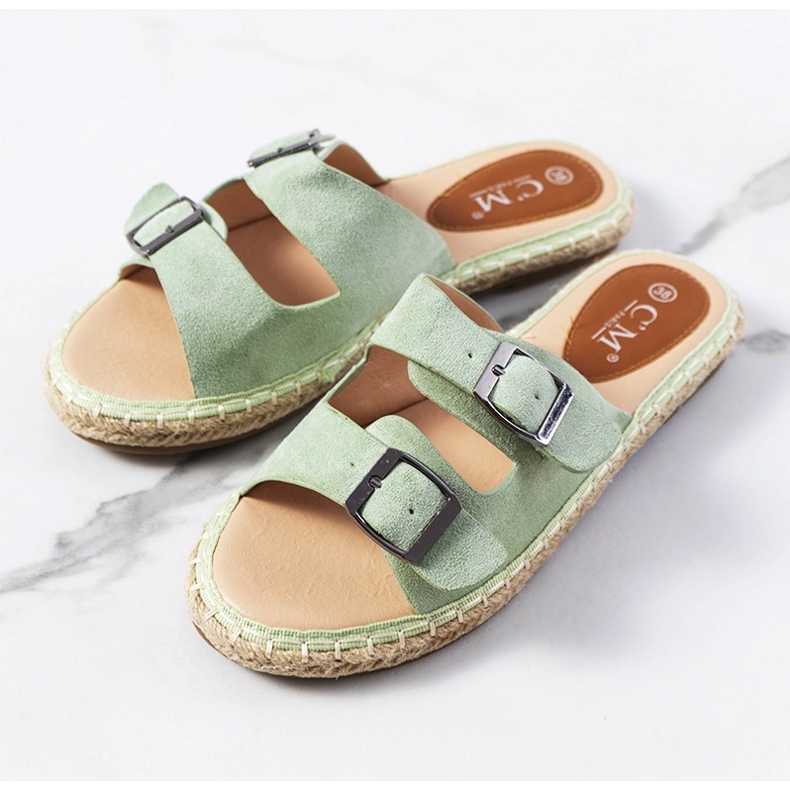 Zelené dámské pantofle Finnan zelená 1