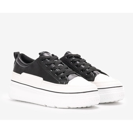 Černé tenisky na platformě Anastaz bílý černá 1