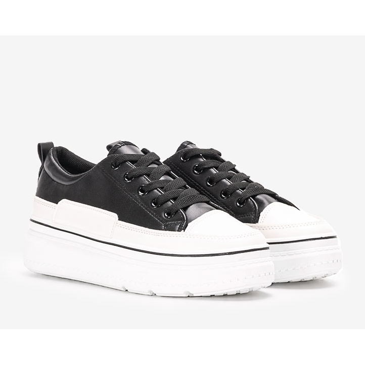 Černé tenisky na platformě Anastaz bílý černá 1