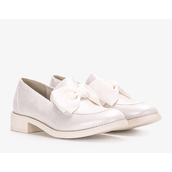 Bílé kalhoty s mašlí Bizier bílý 1 Bílé kalhoty s mašlí Bizier bílý 1