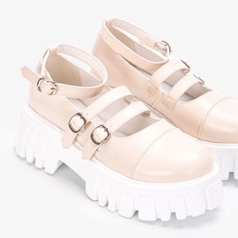 Béžové boty s traktorovou podrážkou značky Jonell béžový 1 Béžové boty s traktorovou podrážkou značky Jonell béžový 1