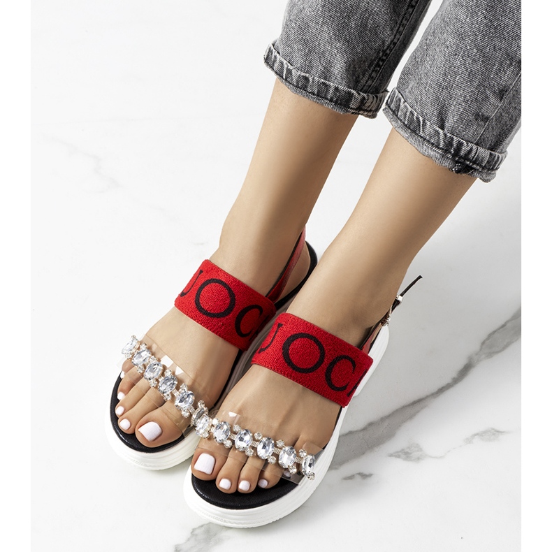 Červené dámské sandály Hanin 1