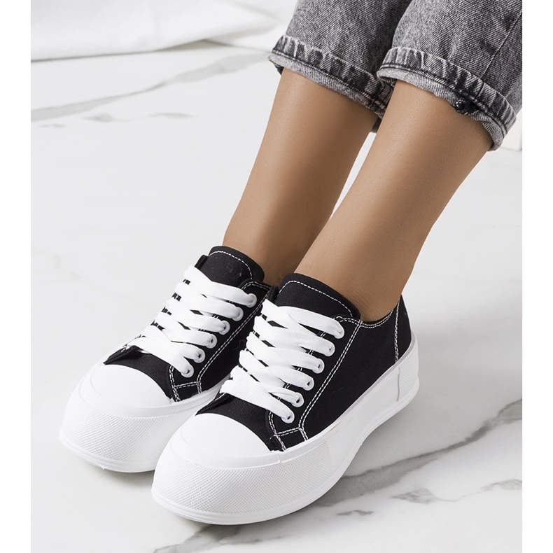 Černé tenisky na platformě Louisal černá 1