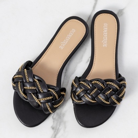 BM Černé elegantní pantofle Correra černá 1